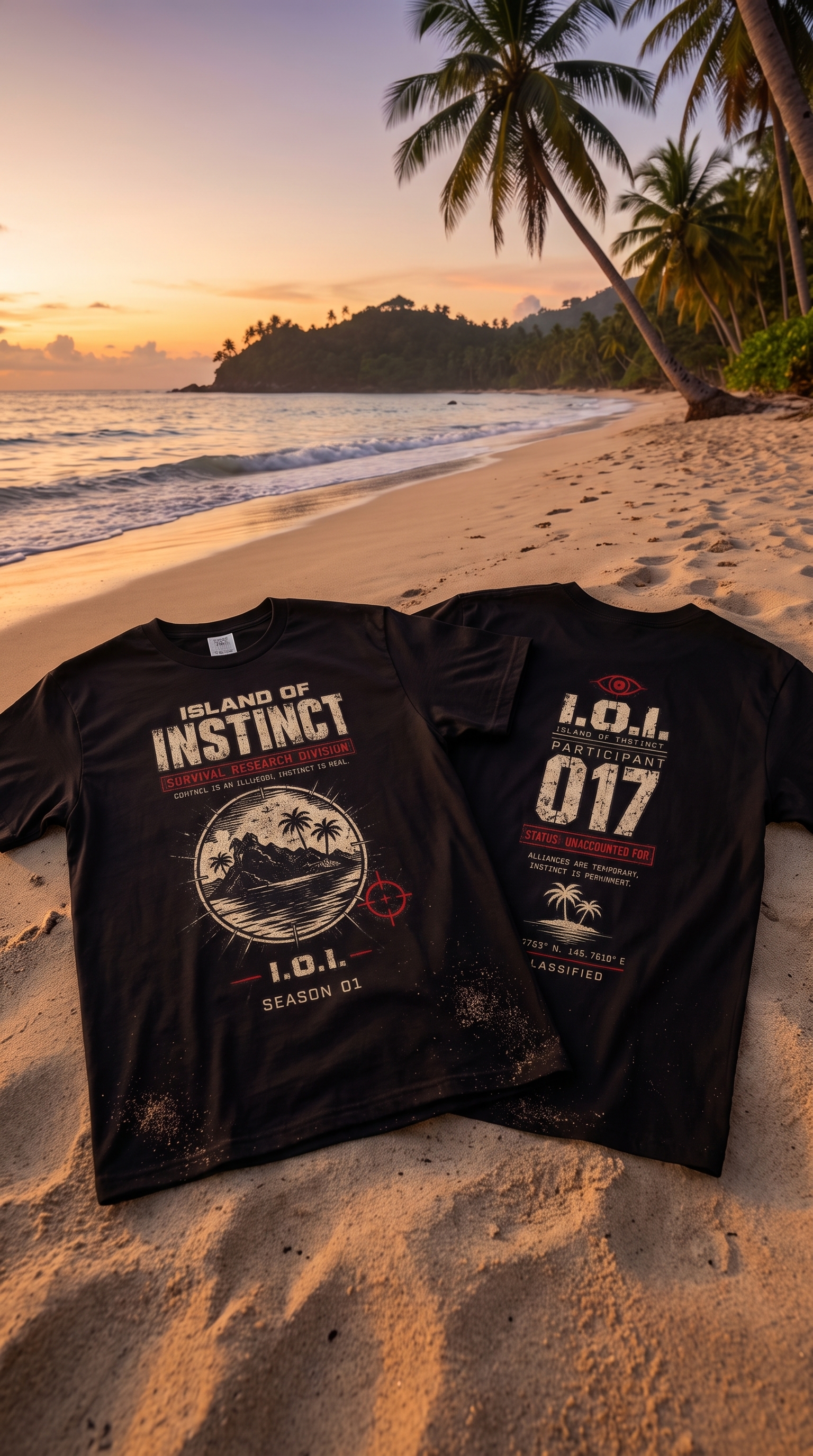Island of Instinct Survival Research Division tee, front and back